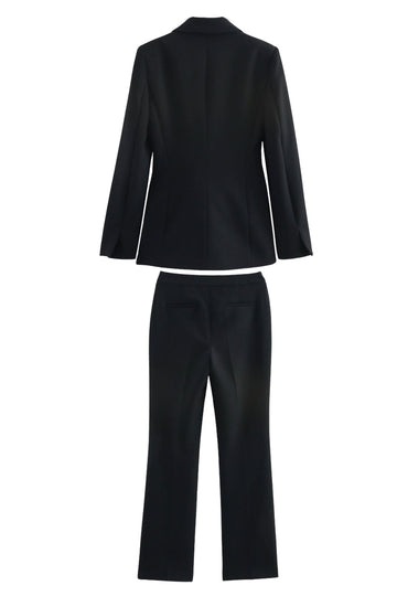 Black Single Breasted 2-Piece Notched Lapel Women Formal Suits